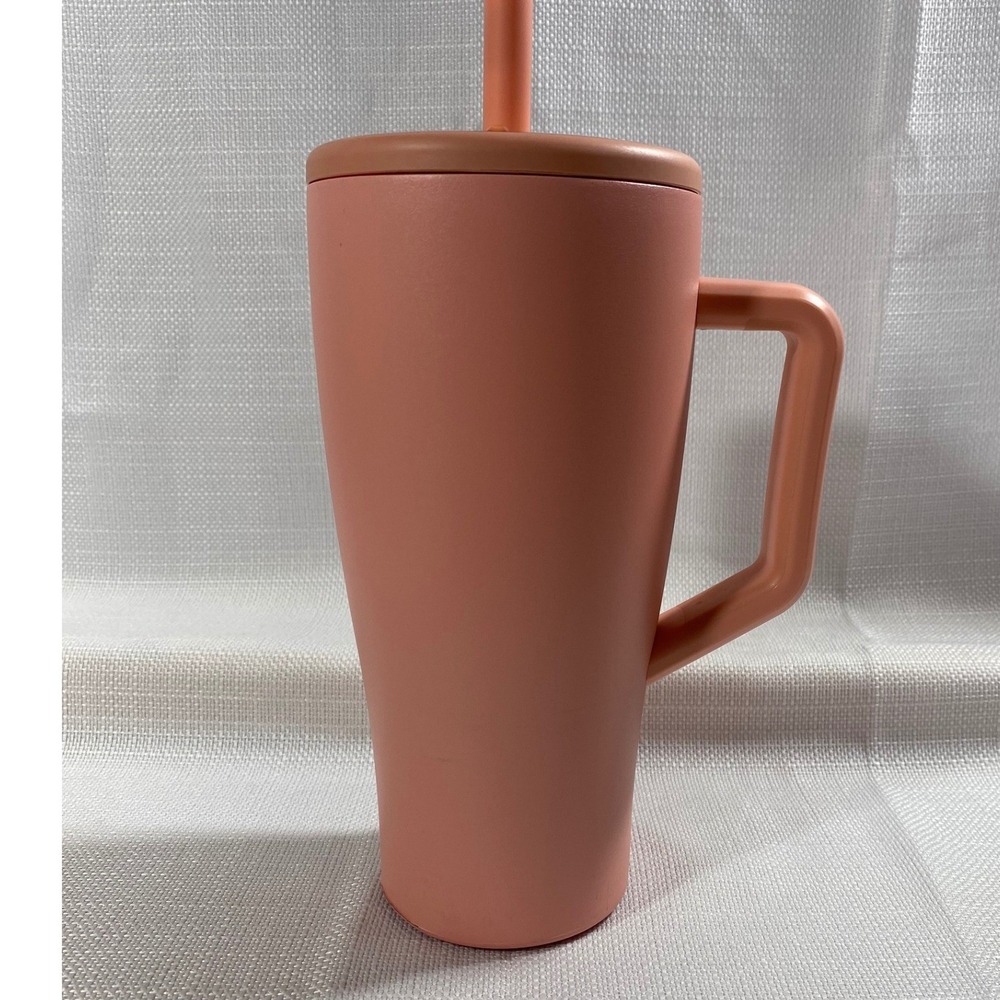 BruMate Era 30oz Straw Tumbler Coral Pink Leakproof Insulated Cup with Handle - Picture 3 of 7